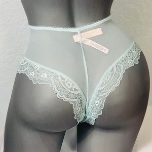 VS M Eyelet Lace Opal Blue Cheeky Panty